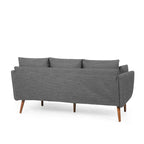 Sofá de 3 plazas de tela color carbón, estilo respaldo de almohada