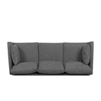 Sofá de 3 plazas de tela color carbón, estilo respaldo de almohada