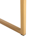 Escritorio consola de 1 cajón de estilo glamuroso blanco y dorado – 1 persona