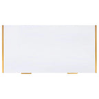 Escritorio consola de 1 cajón de estilo glamuroso blanco y dorado – 1 persona