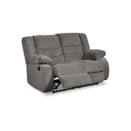 Juego de Sofás Reclinables de Chenilla Gris, 3 plazas + 2 plazas + mecedora, 3 personas