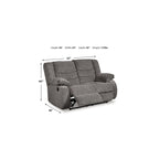 Juego de Sofás Reclinables de Chenilla Gris, 3 plazas + 2 plazas + mecedora, 3 personas