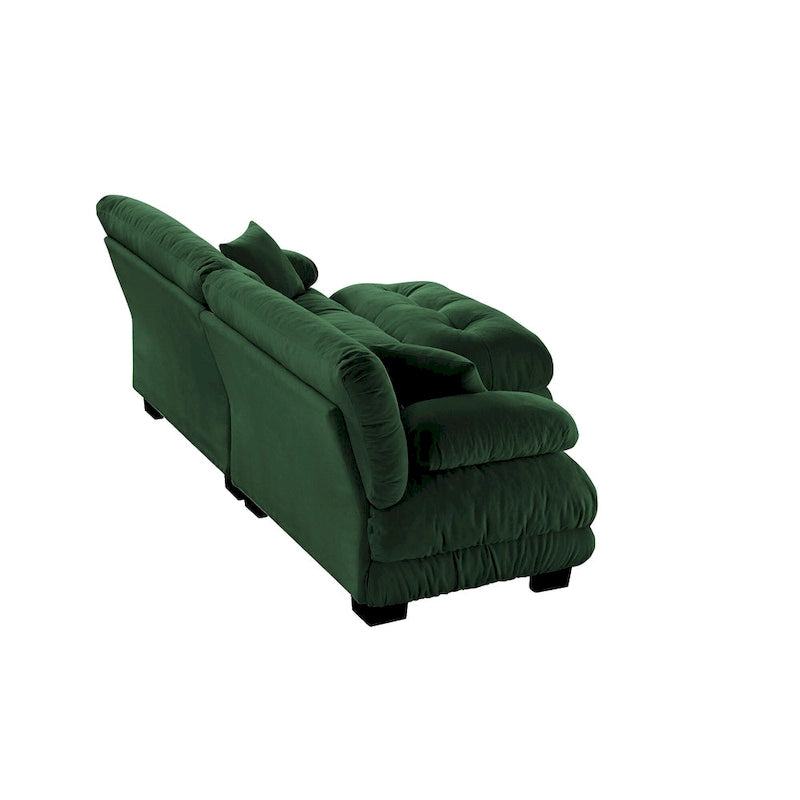 Sofá seccional de chenilla en forma de L con otomana, multicolor, capacidad para 3-4 personas