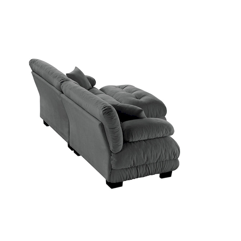 Sofá seccional de chenilla en forma de L con otomana, multicolor, capacidad para 3-4 personas