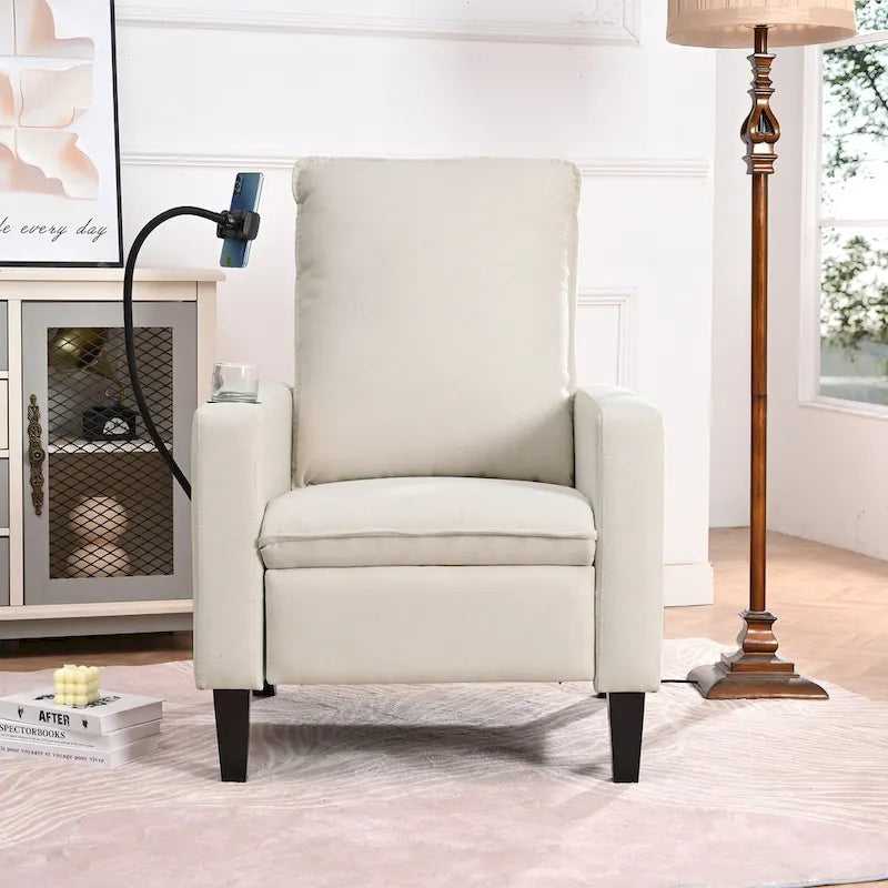 Recliner Chairs for Adults, Adjustable Recliner Sofa with Mobile Phone Holder & Cup Holder