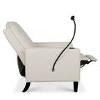 Sillón reclinable ajustable beige con soporte para teléfono y portavasos, 1 persona