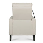 Sillón reclinable ajustable beige con soporte para teléfono y portavasos, 1 persona