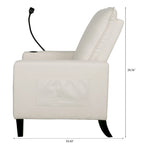 Sillón reclinable ajustable beige con soporte para teléfono y portavasos, 1 persona