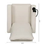 Sillón reclinable ajustable beige con soporte para teléfono y portavasos, 1 persona