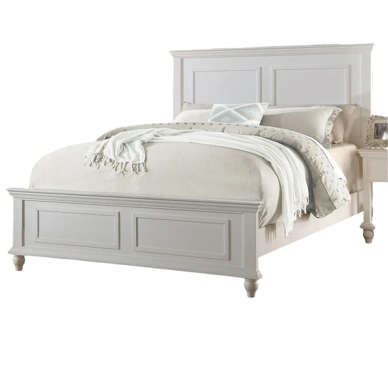 Cama King blanca con cabecero alto, 1 persona