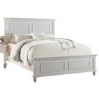 Cama King blanca con cabecero alto, 1 persona