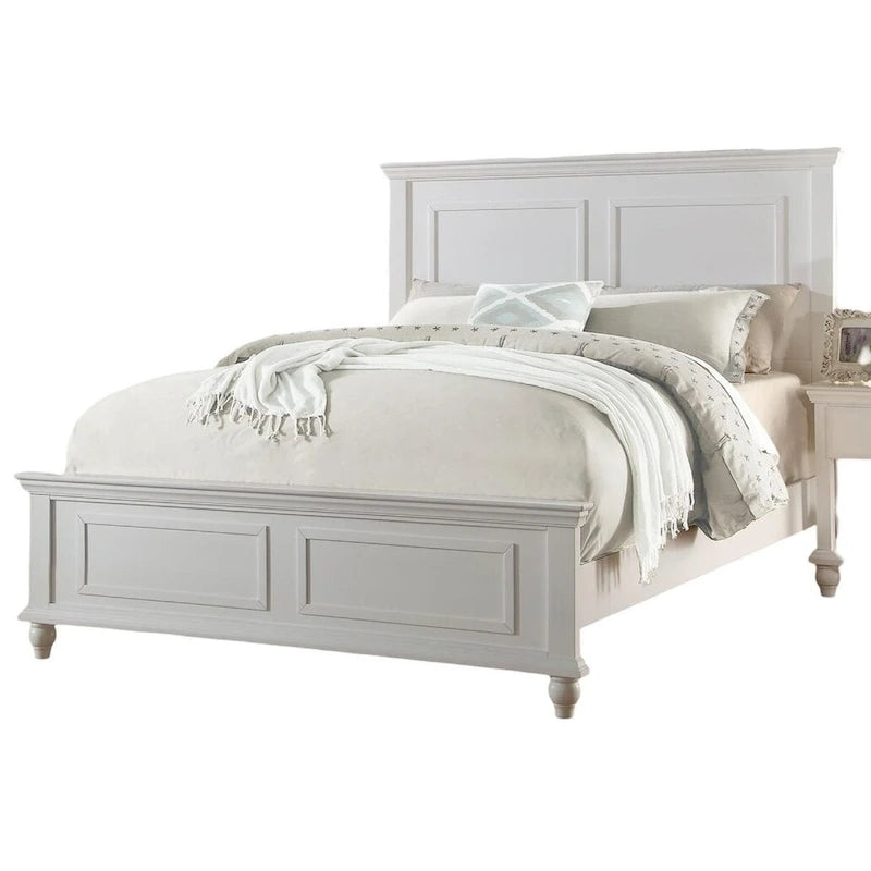 Cama King blanca con cabecero alto, 1 persona