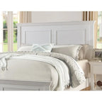 Cama King blanca con cabecero alto, 1 persona