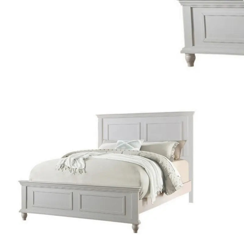 Cama King blanca con cabecero alto, 1 persona