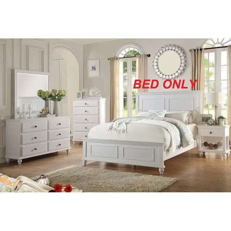 Cama King blanca con cabecero alto, 1 persona