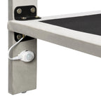 Cama Queen de Plataforma de Terciopelo Gris con Luz de Sensor, Para 2