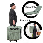 Sillón reclinable de suelo plegable ajustable de color verde claro con bolsa de transporte, 1 persona