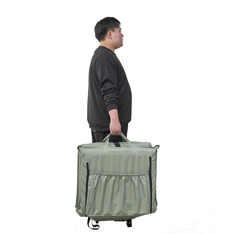Sillón reclinable de suelo plegable ajustable de color verde claro con bolsa de transporte, 1 persona