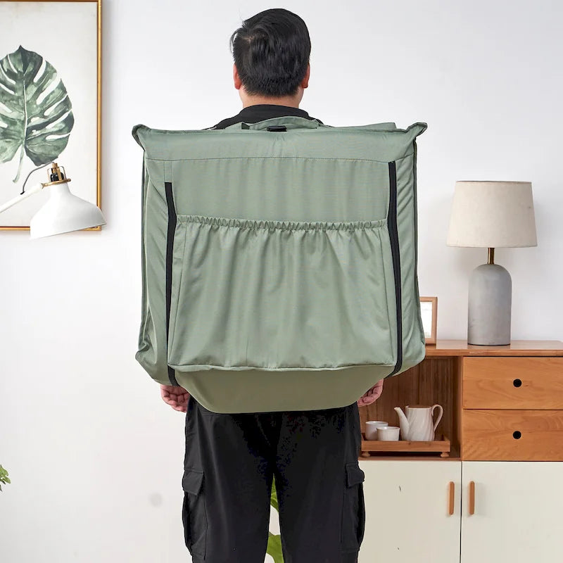 Sillón reclinable de suelo plegable ajustable de color verde claro con bolsa de transporte, 1 persona