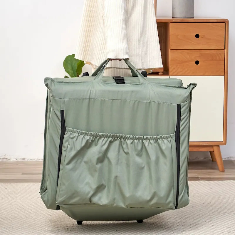 Sillón reclinable de suelo plegable ajustable de color verde claro con bolsa de transporte, 1 persona