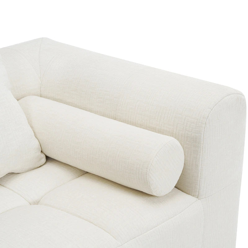 Sofá seccional modular de chenilla verde / azul / beige / gris, 2 plazas
