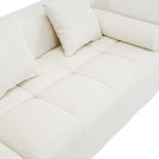 Sofá seccional modular de chenilla verde / azul / beige / gris, 2 plazas