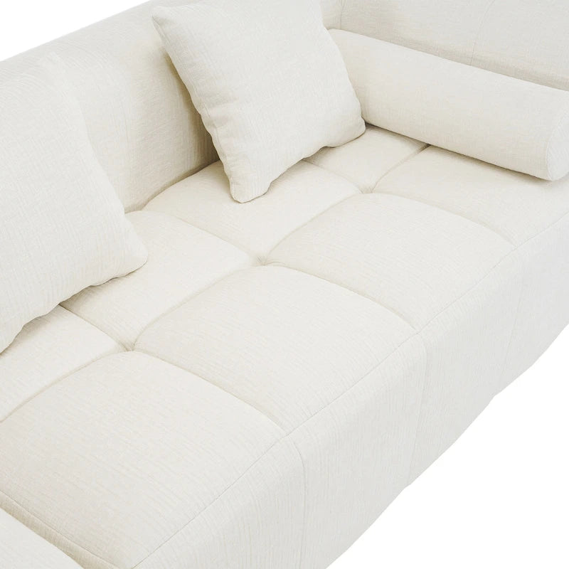 Sofá seccional modular de chenilla verde / azul / beige / gris, 2 plazas