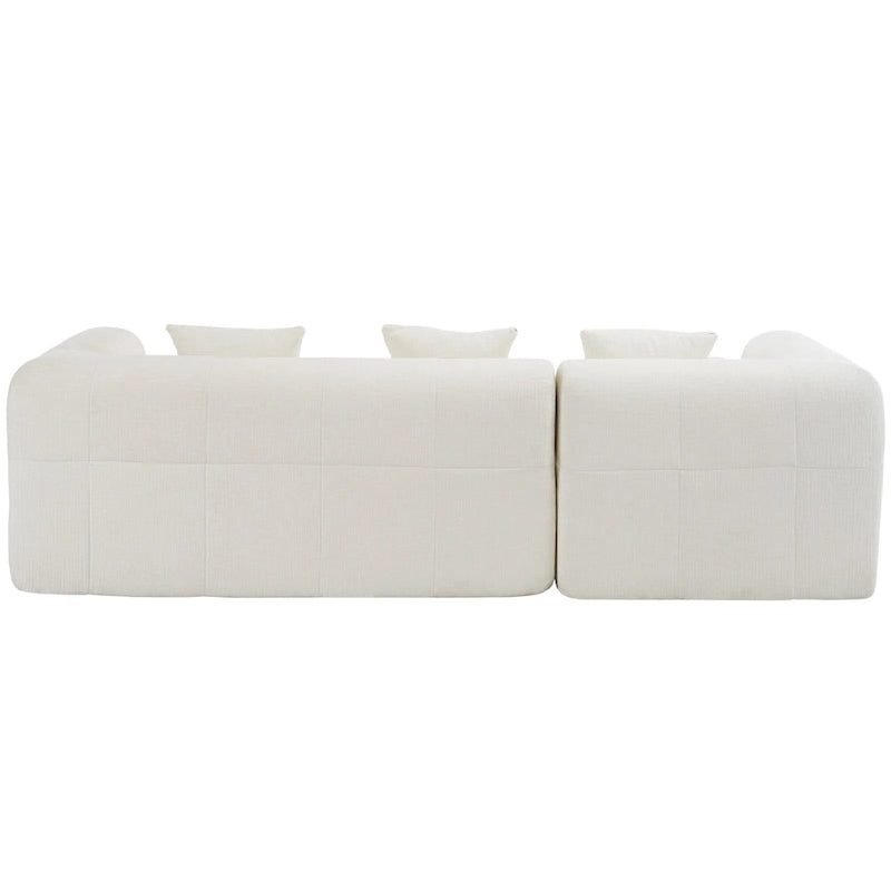 Sofá seccional modular de chenilla verde / azul / beige / gris, 2 plazas