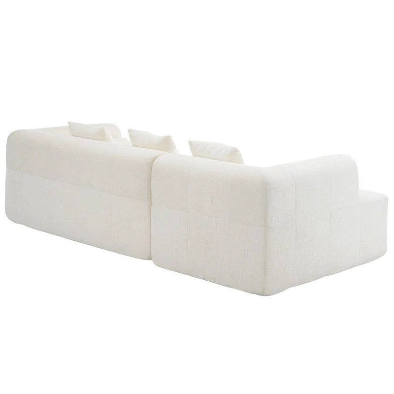 Sofá seccional modular de chenilla verde / azul / beige / gris, 2 plazas