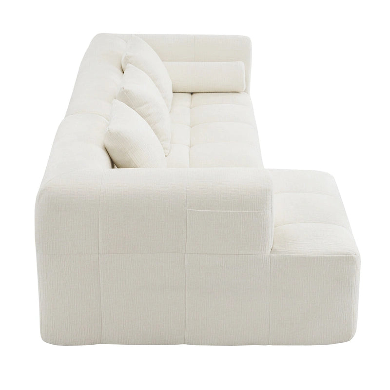 Sofá seccional modular de chenilla verde / azul / beige / gris, 2 plazas