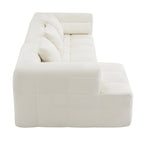 Sofá seccional modular de chenilla verde / azul / beige / gris, 2 plazas