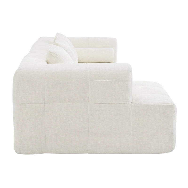 Sofá seccional modular de chenilla verde / azul / beige / gris, 2 plazas