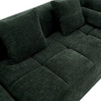 Sofá seccional modular de chenilla verde / azul / beige / gris, 2 plazas