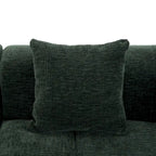 Sofá seccional modular de chenilla verde / azul / beige / gris, 2 plazas