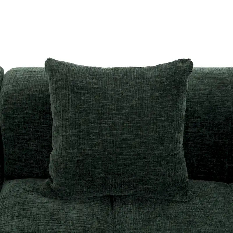 Sofá seccional modular de chenilla verde / azul / beige / gris, 2 plazas