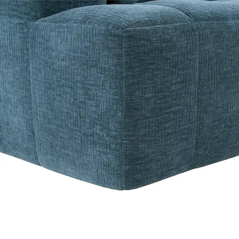 Sofá seccional modular de chenilla verde / azul / beige / gris, 2 plazas