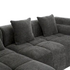 Sofá seccional modular de chenilla verde / azul / beige / gris, 2 plazas
