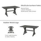 Juego de comedor para 6 personas estilo rústico beige/natural – Mesa, 4 sillas y banco
