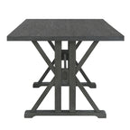 Juego de comedor para 6 personas estilo rústico beige/natural – Mesa, 4 sillas y banco