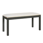 Juego de comedor para 6 personas estilo rústico beige/natural – Mesa, 4 sillas y banco