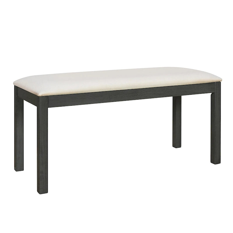 Juego de comedor para 6 personas estilo rústico beige/natural – Mesa, 4 sillas y banco