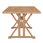 Juego de comedor para 6 personas estilo rústico beige/natural – Mesa, 4 sillas y banco