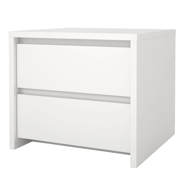 Mesita de noche de 2 cajones White / Jackson Hickory, requiere montaje de 2 personas