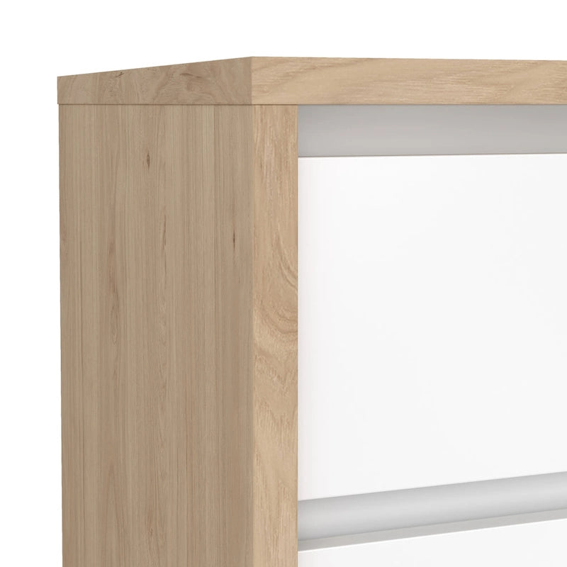 Mesita de noche de 2 cajones White / Jackson Hickory, requiere montaje de 2 personas