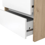 Mesita de noche de 2 cajones White / Jackson Hickory, requiere montaje de 2 personas