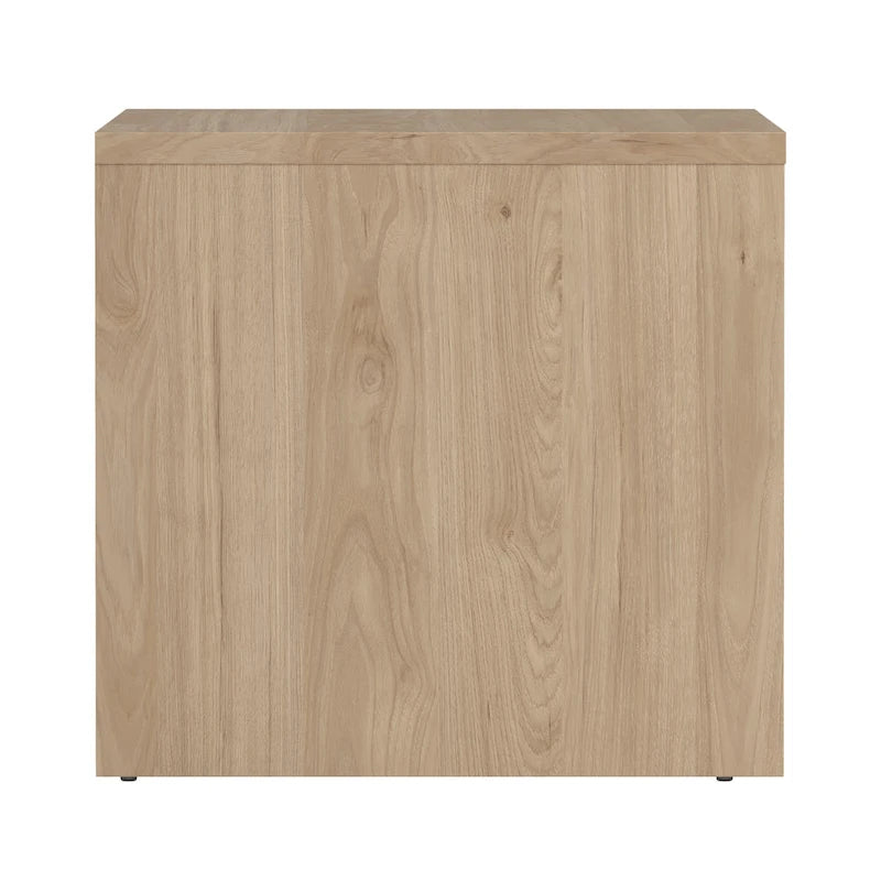 Mesita de noche de 2 cajones White / Jackson Hickory, requiere montaje de 2 personas