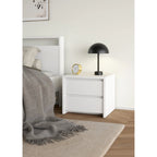Mesita de noche de 2 cajones White / Jackson Hickory, requiere montaje de 2 personas