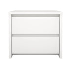 Mesita de noche de 2 cajones White / Jackson Hickory, requiere montaje de 2 personas