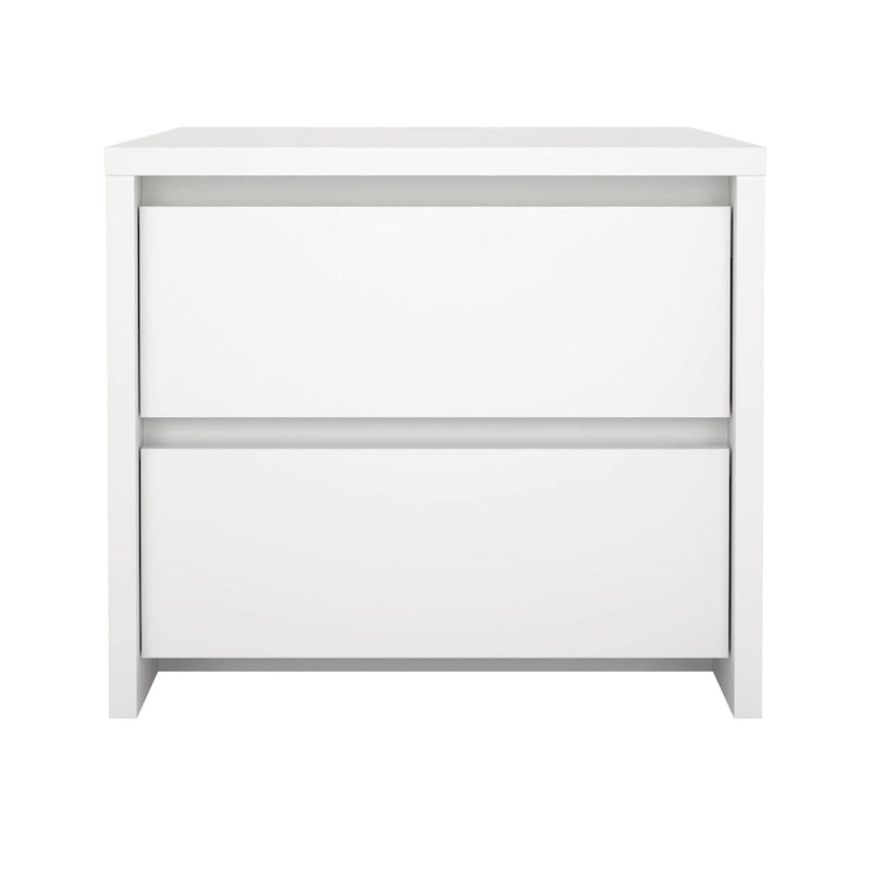 Mesita de noche de 2 cajones White / Jackson Hickory, requiere montaje de 2 personas