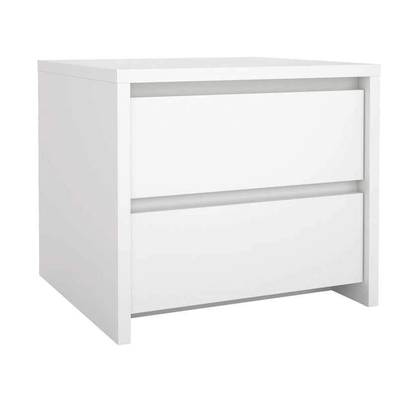 Mesita de noche de 2 cajones White / Jackson Hickory, requiere montaje de 2 personas